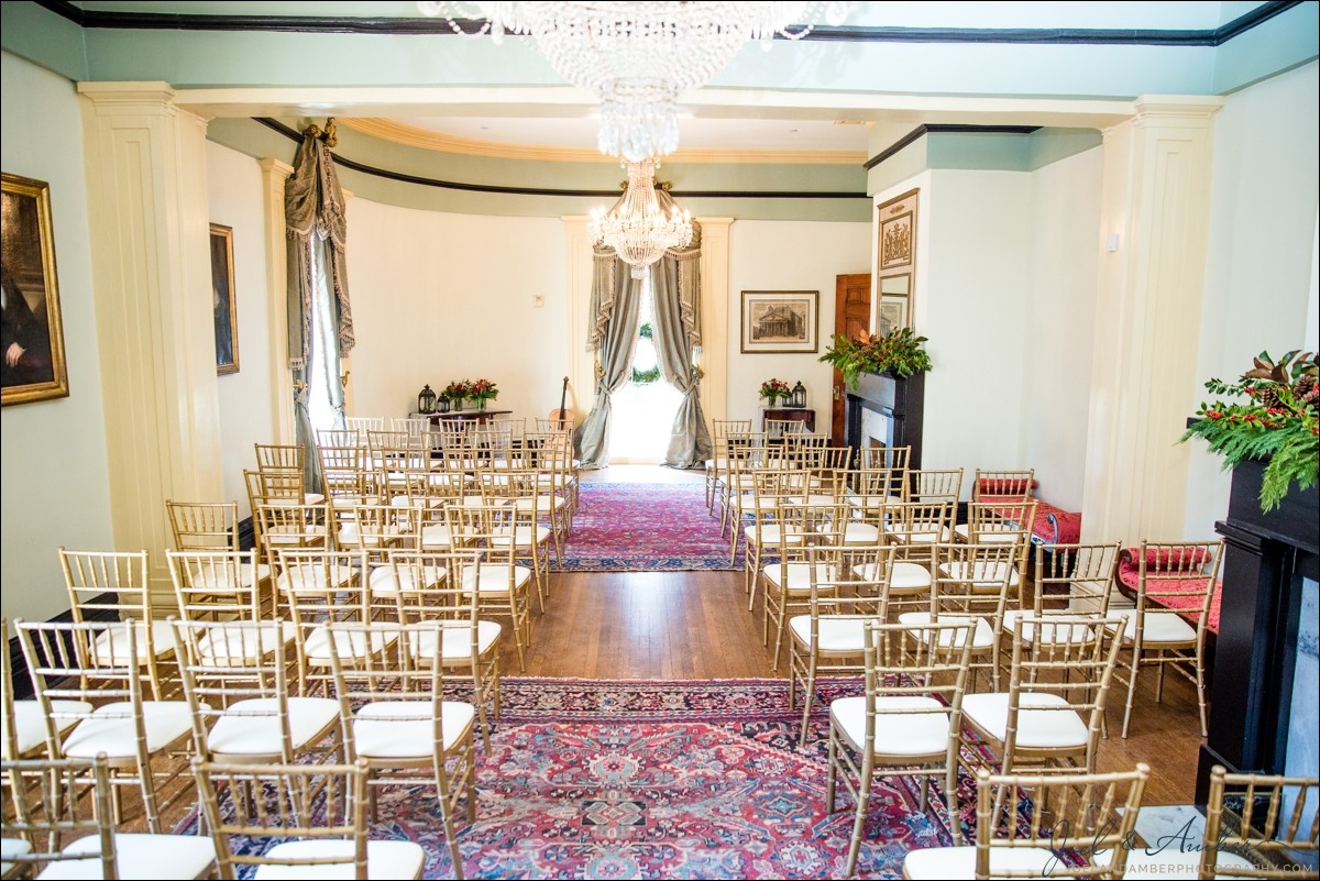 The ballroom at the Taylor-Grady House — a bright, open gathering space